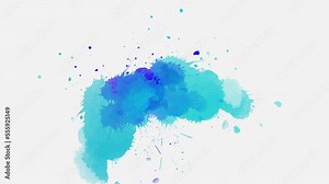 watercolor ink splashes background. ink slow motion transition reveal.
