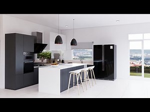 Sketchup interior design #41 Make a Kitchen set and render enscape