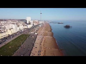 Hove Beach in Sussex, England v2 (Drone HD)