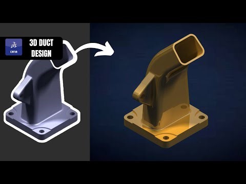 Duct Design in Catia V5 - 3D Modelling Timelapse