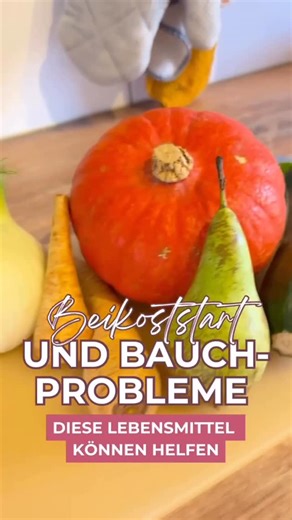 Maike Wentz on Instagram: "Beikoststart & Bauch-Probleme 🤍 Jedes Baby reagiert anders auf den Beikoststart. Während manche alles gut wegstecken, bekommen andere Bauchweh, Blähungen oder festen Stuhl. ✨ Diese Lebensmittel können bei einem sensiblen Bauch helfen: 🥕 Pastinake – sanft & meist sehr gut verträglich 🥒 Zucchini – wasserreich, wenig belastend 🍐 Birne (gedünstet) – kann bei festem Stuhl unterstützen 🌿 Fenchel – kann bei Blähungen helfen (aber nur gelegentlich!) 🎃 Kürbis – mild & lei