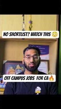 Didn’t Get CA Campus Shortlist? Do THIS! 💼🔥