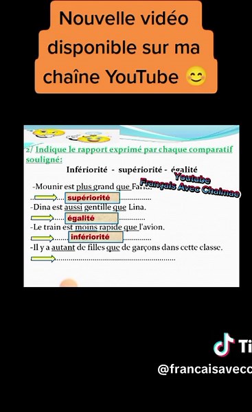 Exprimer la comparaison #تعليم #grammaire #دروس #CapCut