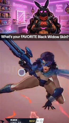 What's your FAVORITE Black Widow Skin? #marvelrivals #blackwidow #skins #fyp fy