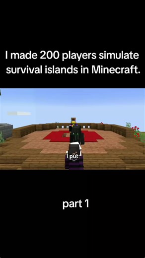 part 1 of I made 200 players simulate survival islands in Minecraft. #sword4000 #minecraft #fyp #fyppppppppppppppppppppppp #minecraftbuilding