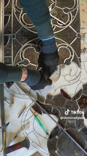 Leading up a stained glass window. Enjoy! #stainedglass #painted #paintedglass #heritagecraft #stainedglasswindow #glass #traditional #stainedglassartist #glassartist #glassart #makingof #shstainedglass