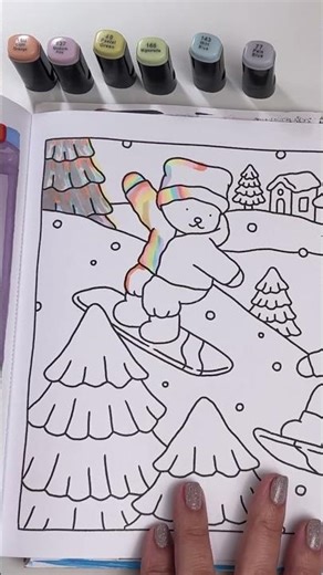 🌈RAINBOW GLOW EFFECT ON BOBBIE GOODS With TOUCH marker! #shorts #bobbiegoodscoloringbook #cozyart