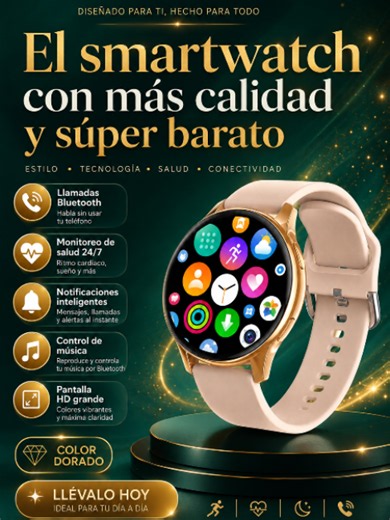 Smartwatch Jiditech con llamadas Bluetooth y pantalla AMOLED