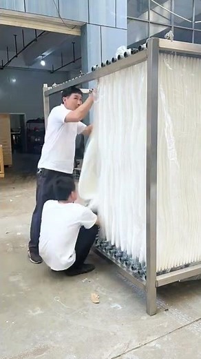 Submerged MBR Membrane for wastewater filtration Assembly video in factory