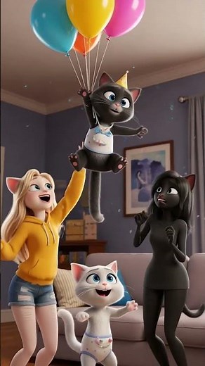 Funny Cat Birthday Gone Wrong! 🎈 Luna vs Shadow – Pixar Style Short Film