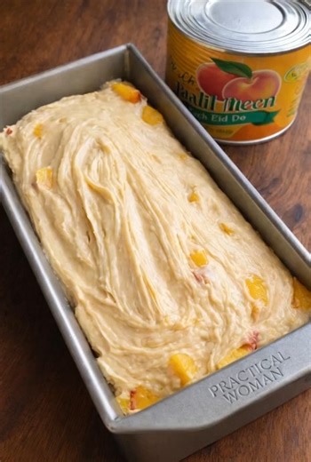 Peaches & Cream Cheese Loaf Recipe Ingredients 8 oz cream cheese (1 package), softened ½ cup butter, 1 stick 1 ½ cups sugar ½ tablespoon lemon zest 2 eggs 2 ¼ cups all purpose flour 1 ½ teaspoons salt 1 tablespoon baking powder 1 teaspoon cinnamon (optional) 1 cup milk 15 oz can sliced peaches, drained and diced Directions Preheat oven to 375 degrees F and grease a standard bread loaf pan. In a large bowl, cream together the cream cheese and butter. Add sugar, eggs, and lemon zest and beat until