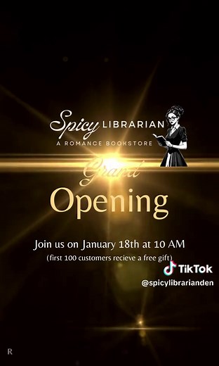 🎉 The wait is over, romance lovers—our grand opening is almost here! 🎉 Mark your calendars and join us at The Spicy Librarian, Denver’s only romance bookstore, for our Grand Opening at 10 a.m. on Saturday, January 18th! 💕 ✨ Here’s what’s happening during our opening week: 📅 Saturday, Jan. 18: Be one of the first 100 customers through the door and snag a FREE gift! 🎁 We’re kicking things off with romance, surprises, and spice—don’t miss it. 📅 Sunday, Jan. 19 - Winner announced at 5 p.m.: We