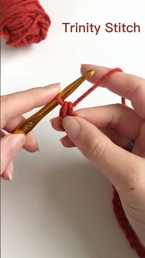 LEFT HANDED Crochet Stitch Tutorial: Trinity Stitch #crochet #shortscrochet #crochettutorial