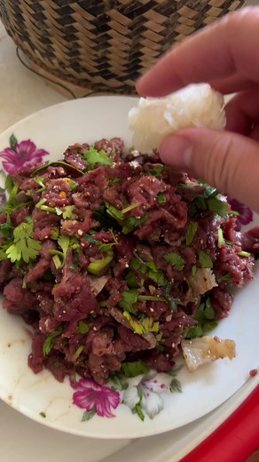 My favorite Lao Laab of all time, Laab dip ລາບດິບ! #laofood #laabdip #laabnotlarb #laorawbeefsalad #beef