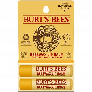 Burts Bees 100% Natural Origin Moisturizing Lip Balm, Original Beeswax, 2 Tube