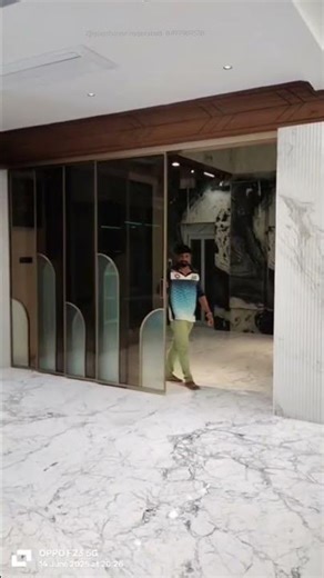 Room divaidar Telescopic Sliding door, with Bending Aluminum profile, #hallpartition