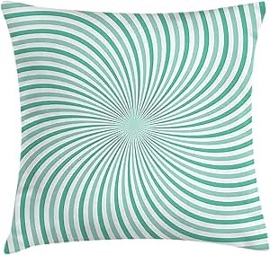 Ambesonne Stripes Throw Pillow Cushion Cover, Twisting Striped Pattern of Whirlpool Design Rays Monochromatic Effect, Decorative Square Accent Pillow Case, 18" X 18", Mint Green and Seafoam