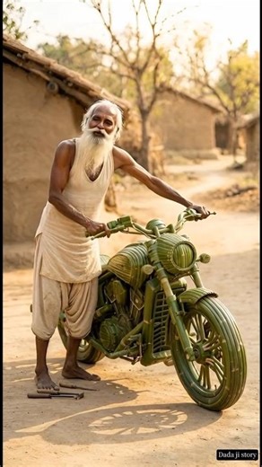 Old Man Built Indian Scout Bobber Bike From Bamboo 😱🔥
