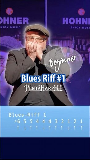 Easy Blues Riff #1 with Tabs | Hohner Penta Harp