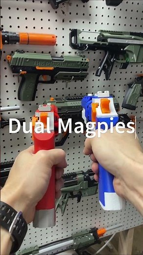 Swing-out cylinder, semi-auto, 3D printed nerf revolver: the Magpie! #nerf