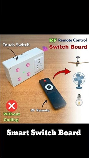 Smart Switch Board | RF Remote Control Switch Board #shorts #ytshorts #touchswitch #homemade