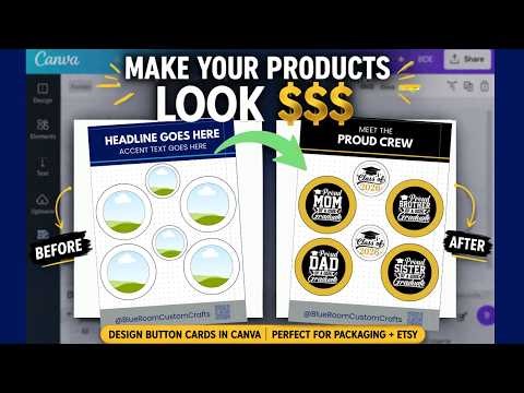 How to Make DIY Graduation Buttons + Cards for Packaging | Canva Tutorial + Cricut Project 2026