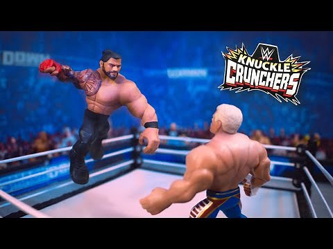 Roman Reigns vs. Cody Rhodes! | WWE Knuckle Crunchers Action Figure Diorama