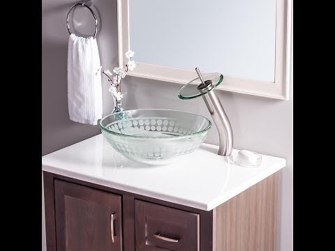 Brushed Nickel Waterfall Vessel Faucet - Novatto GF-001BN-C