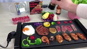 tectake Smokeless Grill Indoor-Nonstick indoor barbeque grill griddle Extra Large,Family-sized Pancake Griddles,Less Smoke, 5 Thermostat Modes,with Receipts,Black