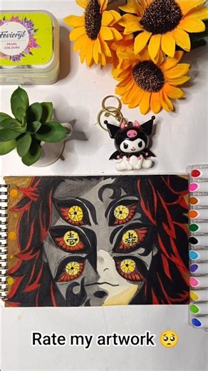 I drew Kokushibo | Upper Moon 1| from demon slayer #art #shorts #youtubeshorts #anime