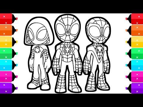 Spidey and His Amazing Friends Coloring Pages for Kids | How to Color Spidey