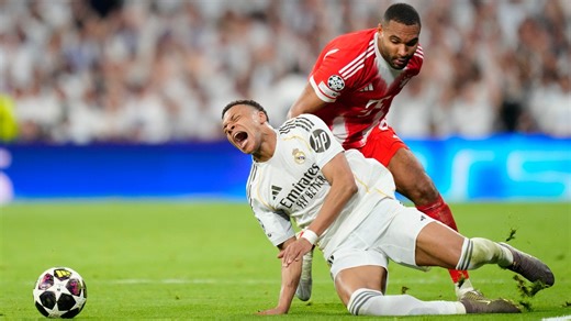 Kylian Mbappe left with nasty gash in leg after studs-up tackle from Jonathan Tah as Real Madrid boss Alvaro Arbeloa insists Bayern Munich defender deserved red card | Goal.com India