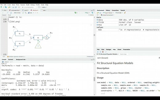 R语言结构方程模型1 SEM Structural Equation Modeling 简单回归