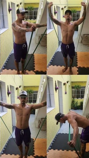 Exercícios de ombro com elástico #treinodeombro