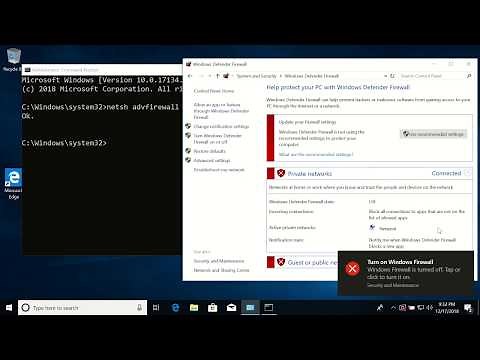 Turn off firewall using command line in Windows 10