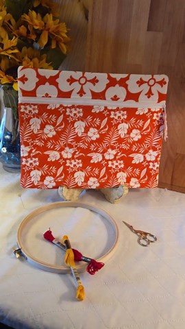 Cross Stitch Project Bag 11” X 13” Quilted Zipper Pouch Hawaiian Hibiscus - Etsy