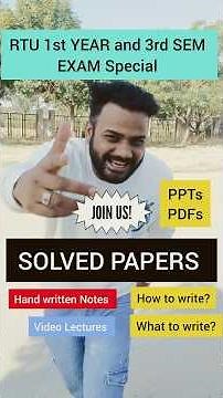 RTU 1st year and 3rd sem Exam 2026 Special 🔥