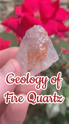 Let’s dive into the fascinating geology behind Fire Quartz, a kind of Hematoid Quartz. This mesmerizing crystal combines clear or white quartz with streaks of red or reddish-brown hematite, creating internal patterns that resemble flickering flames — a literal embodiment of its name. 🔥 Quartz, made of silicon dioxide (SiO₂), is one of the Earth’s most abundant minerals. Hematite infuses the quartz with fiery inclusions during crystallization, producing the vibrant reds, oranges, and golds that 