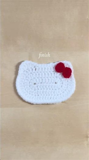 easy crochet hello kitty coaster 🎀 full tutorial is officially out on my youtube channel