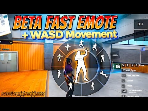 Show Fast Emote in Free Fire Max Beta with WASD Movement || Bliss OS