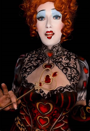 Bodypaint Art Inspired by the Queen of Hearts