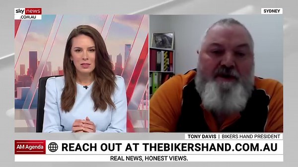 2.5K views · 40 reactions | The Bikers Hand President Tony Davis speaks about his charity which raises funds from events and bike runs. | Sky News Australia | Facebook