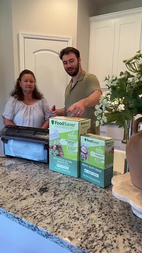 As a #FoodSaverPartner, we had to show my mom how strong the new @foodsaverbrand Heavy Duty bags are! #FoodSaver
