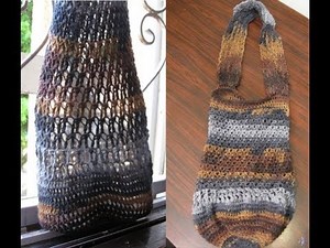 Mesh Tote Bag Crochet Tutorial - Right Handed Crochet Tutorial