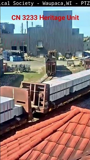 CN 3233 Heritage Unit Caught on Camera!!! Waupaca WI Railcam.
