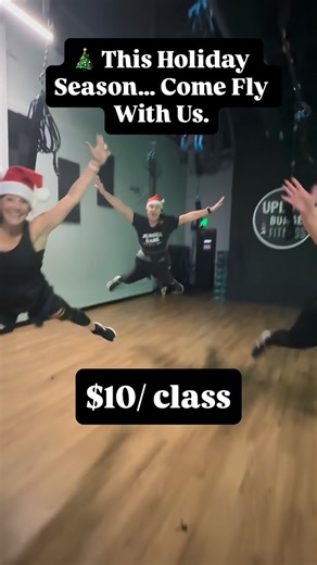 Uplift Bungee Fitness, LLC 🖤 on Instagram: "Tis the season to FLY. 🎄✨ (or Bounce!) If you want a fun way to stay active during the holidays, our bungee classes are the perfect mood booster! Spots fill fast this month — comment “PROMO” or DM me “PROMO” to grab your next class! 3 for $30! Deal ends soon! #upliftbungeefitness #roscoe #supportlocal"