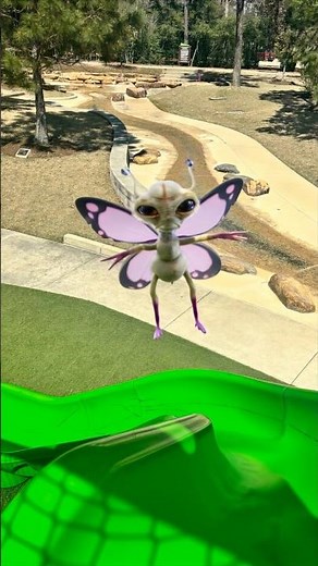 Sasuke won’t go down the slide! #alien #butterfly #creature