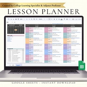 Teacher Lesson Planner 2025 Academic Calendar Digital Lesson Plan Spreadsheet Teacher Homeschooling Planner 2025 Teacher Planner Spreadsheet - Etsy