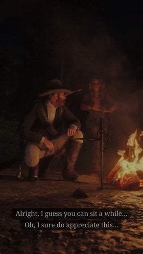 Arthur Lets a Stranger Warm Up at His Camp in the Cold | RDR2