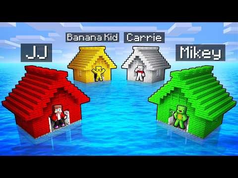 Mikey vs JJ vs Friends WATER House Survival Battle (Minecraft Maizen)